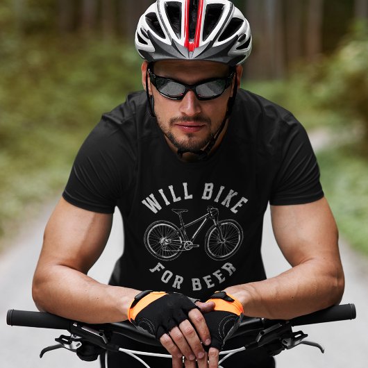 Will Bike for Beer Vintage Cycling Tシャツ