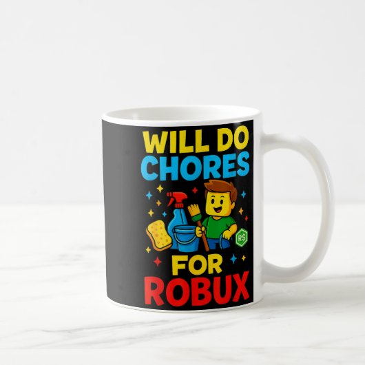 Will Do Chores For Robux Funny Gamer コーヒーマグカップ (右)