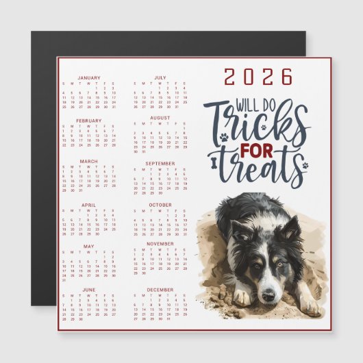 Will Do Tricks For Treats Dog Calendar (正面/裏面)