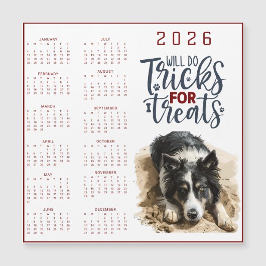 Will Do Tricks For Treats Dog Calendar (正面)