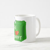Will PowerによるAppleデザインTシャツで幸せを コーヒーマグカップ (正面右)