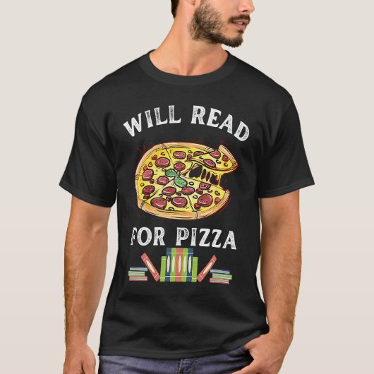 Will Read For Pizza 90s Kids Reading Program  Read Tシャツ (正面)