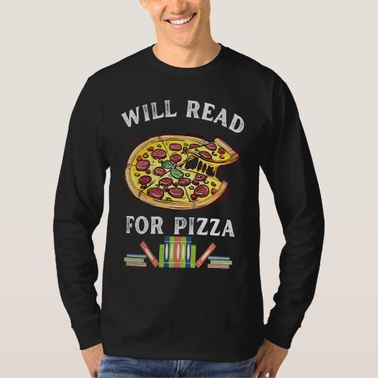 Will Read For Pizza 90s Kids Reading Program Read Tシャツ (正面)