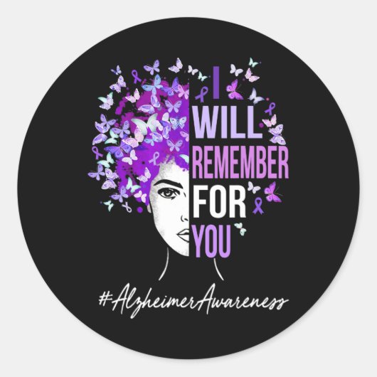 Will Remember For You Alzheimerheimheimerheimer認識度 ラウンドシール (正面)