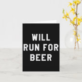 Will Run For Beer Funny Motivational Running Tee  カード (黄色い花)