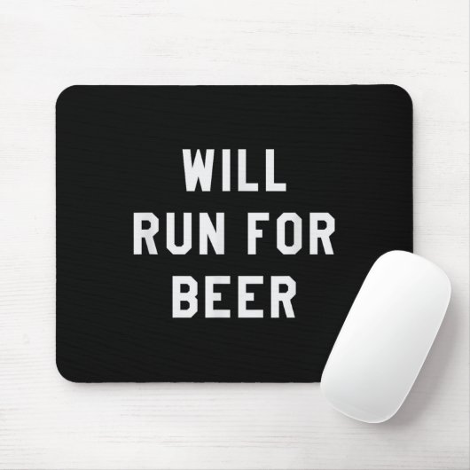 Will Run For Beer Funny Motivational Running Tee  マウスパッド (マウス)