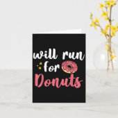 Will Run For Donuts - Motivation Fitness Life  カード (黄色い花)