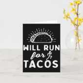 Will Run For Tacos - Motivation Fitness Life  カード (黄色い花)