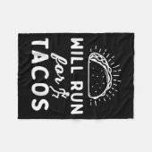 Will Run For Tacos - Motivation Fitness Life  フリースブランケット (正面(横))