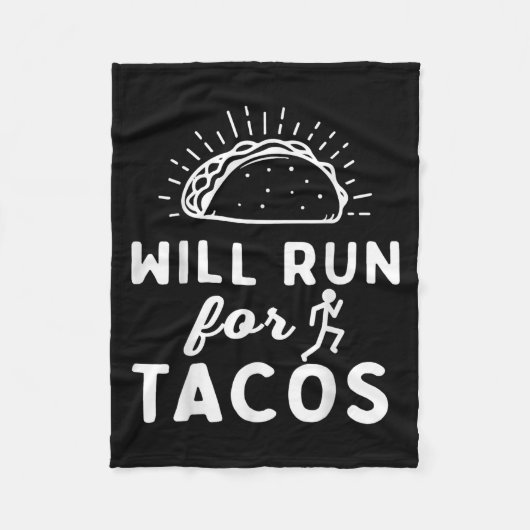 Will Run For Tacos - Motivation Fitness Life  フリースブランケット (正面)