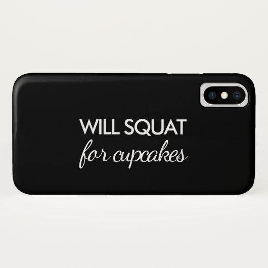 Will Squat for Cupcakes iPhone Case Case-Mate iPhoneケース (裏面(横))