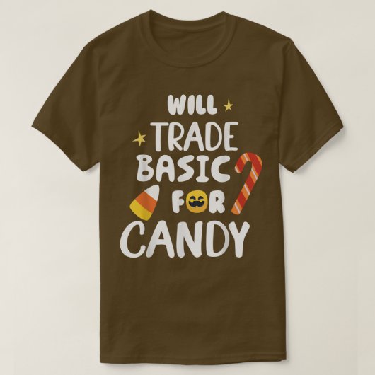 Will Trade Basic For Candy おもしろい Matching Hallowee Tシャツ (デザイン正面)