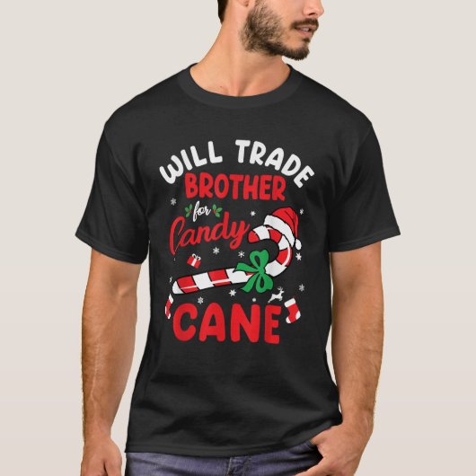 Will Trade Brother For Candy Cane Boys Kids Christ Tシャツ (正面)