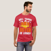 Will Trade Sister For Candy Halloween Trick or Tre Tシャツ (正面フル)