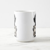 Will Work for Bananas - Humorous Monkey Sketch コーヒーマグカップ (中央)