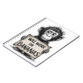 Will Work for Bananas - Humorous Monkey Sketch ノートブック (左側)