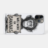 Will Work for Bananas - Humorous Monkey Sketch Case-Mate iPhoneケース (裏面(横))