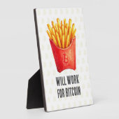 Will Work For Bitcoin フォトプラーク (側面)