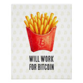 Will Work For Bitcoin ポスター (正面)