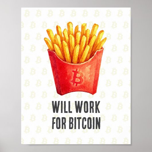 Will Work For Bitcoin ポスター (正面)