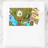 Will Work for Brains 長方形シール (バッグ)