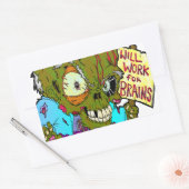 Will Work for Brains 長方形シール (封筒)