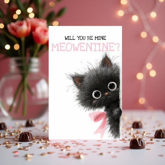 Will You Be Mine Meowentine? Cute Valententine's  シーズンカード