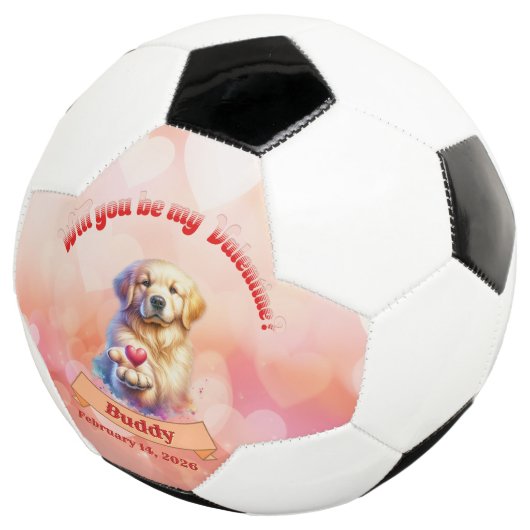 Will you be mine Valentine? personalized  サッカーボール (3/4)