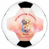 Will you be mine Valentine? personalized  サッカーボール (正面)