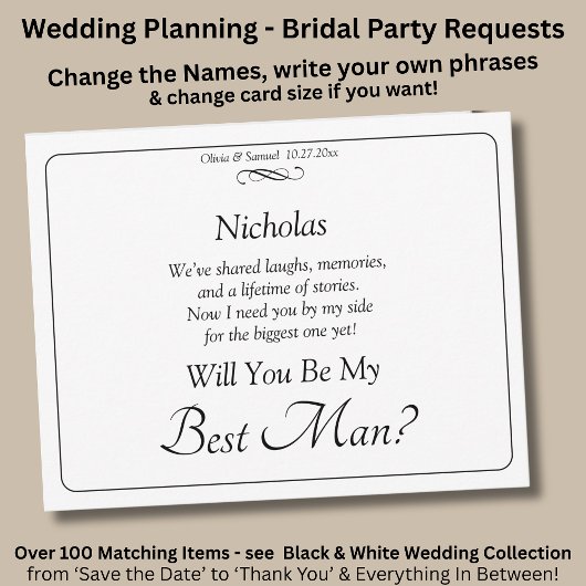 Will You Be My Best Man? Black White Infinity