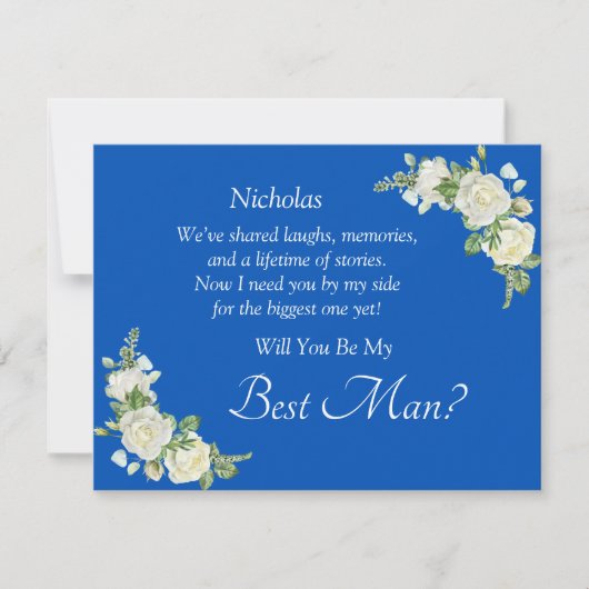 Will You Be My Best Man?  Cobalt Blue & White Rose (正面)