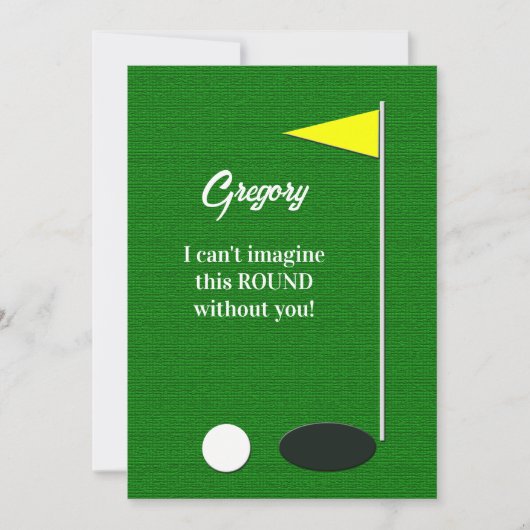 Will You Be My Best Man Golf Green Proposal Cards 招待状 (正面)