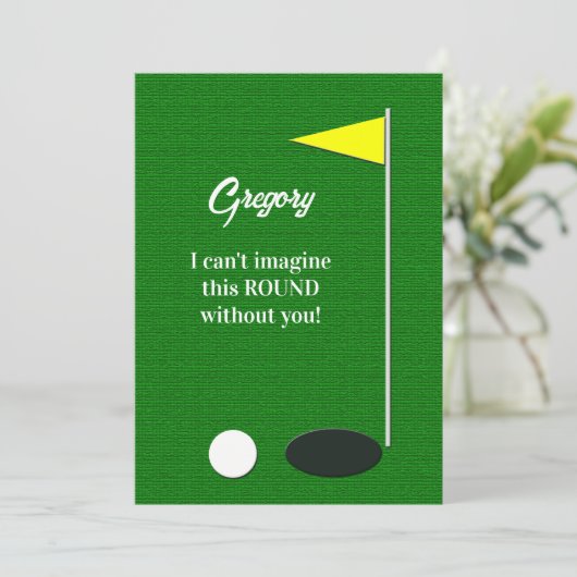 Will You Be My Best Man Golf Green Proposal Cards 招待状 (スタンド正面)