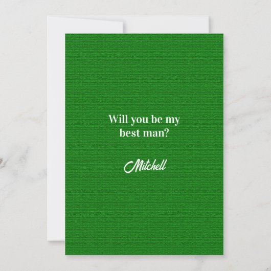 Will You Be My Best Man Golf Green Proposal Cards 招待状 (裏面)