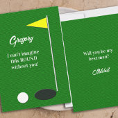 Will You Be My Best Man Golf Green Proposal Cards 招待状