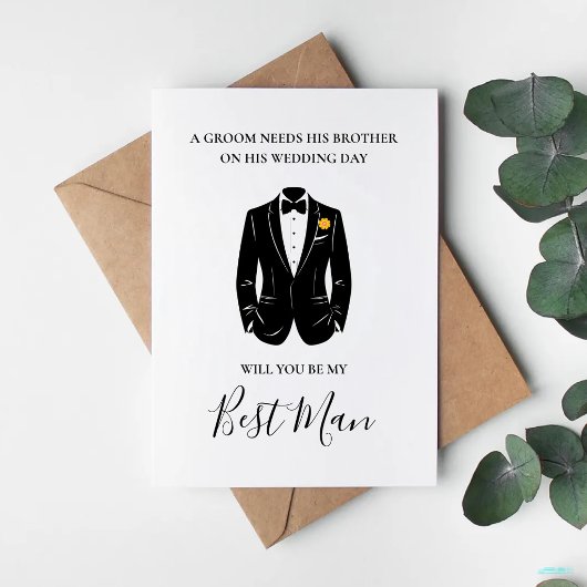 Will You Be My Best Man Groomsman Suit Wedding カード