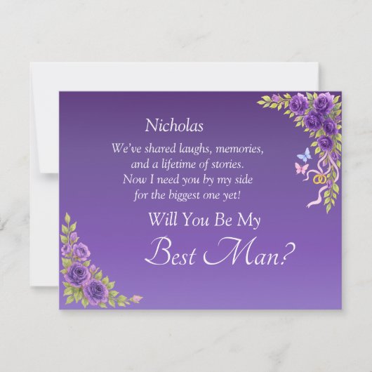Will You Be My Best Man?  Purple Mauve Flowers (正面)