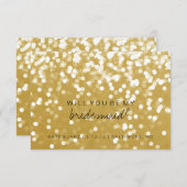 『Will You Be My Brides Maid Card - きらめく金ゴールド』 招待状 (正面/裏面)