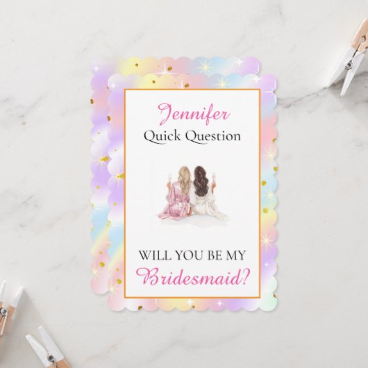 Will you be my Bridesmaid カード (正面/裏面インサイチュ)