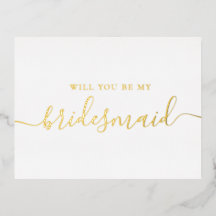 Will You Be My Bridesmaid | ゴールドのエレガントなプロポーズ