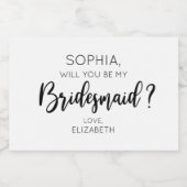 WILL YOU BE MY BRIDESMAID? スパークリングワインラベル (シングルラベル)