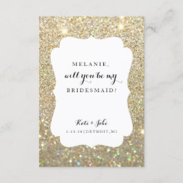 『Will You Be My Bridesmaid -デイ·結婚金ゴールドグリッター』 招待状