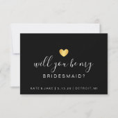 『Will You Be My Bridesmaid -ハートイエロー金ゴールド』 招待状 (正面)
