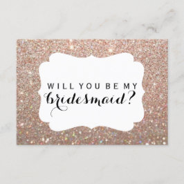 WiLl You Be My Bridesmaid -バラ金ゴールドグリッターファブ 招待状