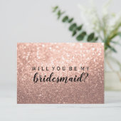 WiLl You Be My Bridesmaid -バラ金ゴールドグリッター 招待状 (スタンド正面)