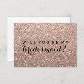 Will You Be My Bridesmaid -バラ金ゴールドFab 招待状 (正面/裏面)