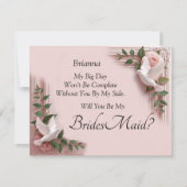 Will You Be My Bridesmaid? ピンクのバラと鳩のウェディング (正面)