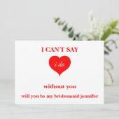 Will you be my bridesmaid? 招待状 (スタンド正面)