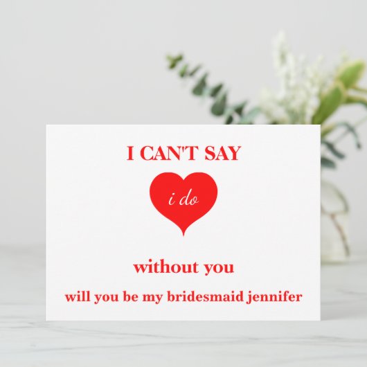 Will you be my bridesmaid? 招待状 (スタンド正面)