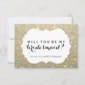Will You Be My Bridesmaid -金ゴールドファブドレス 招待状 (正面)